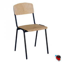 Holz Stapelstuhl Buche Sitz und Rückenlehne - Gestell schwarz- ca. 20 mm Durchmesser rund - Sofort lieferbar zu Spitzenpreisen !!!